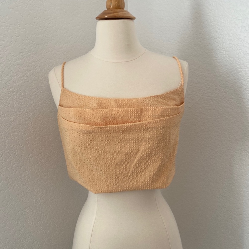 Anthropologie yellow crop top